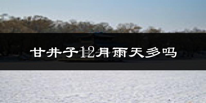 甘井子12月雨天多吗?