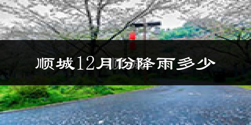 顺城12月份降雨多少?