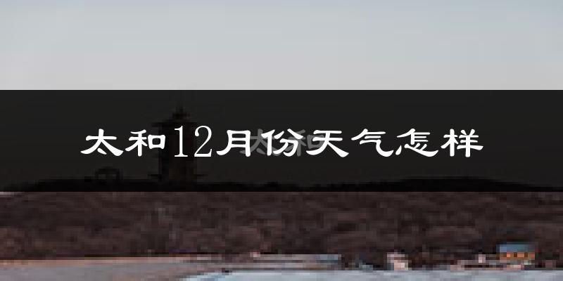 太和12月份天气怎样?太和十二月冷吗?