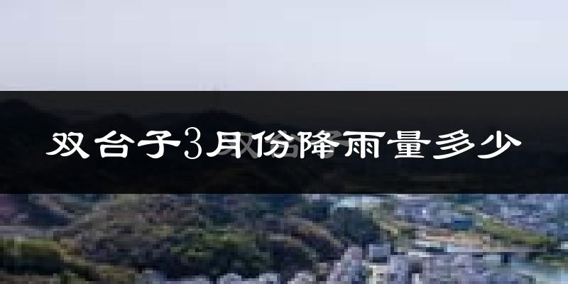双台子3月份降雨量多少?双台子三月下雨多吗?