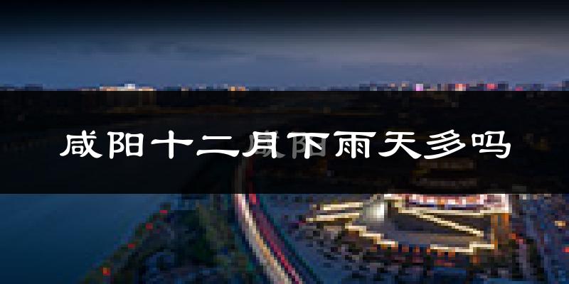 咸阳十二月下雨天多吗?咸阳12月份降雨量多少?