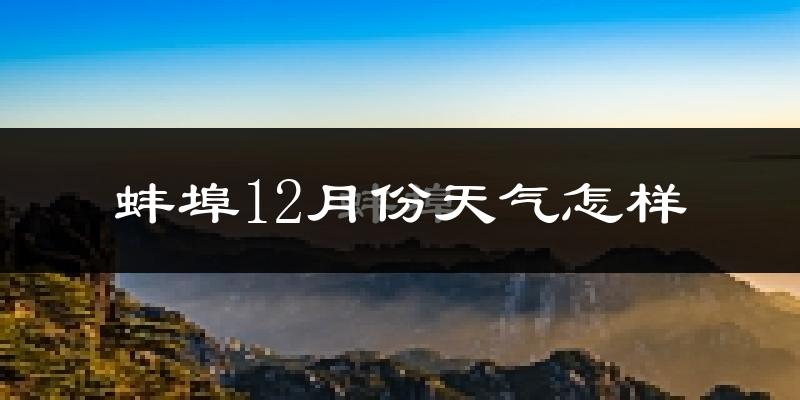 蚌埠12月份天气怎样?蚌埠十二月冷吗?