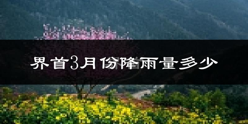 界首3月份降雨量多少?界首三月下雨多吗?