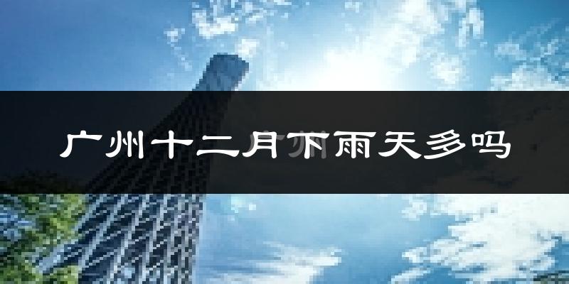 广州十二月下雨天多吗?广州12月份降雨量多少?